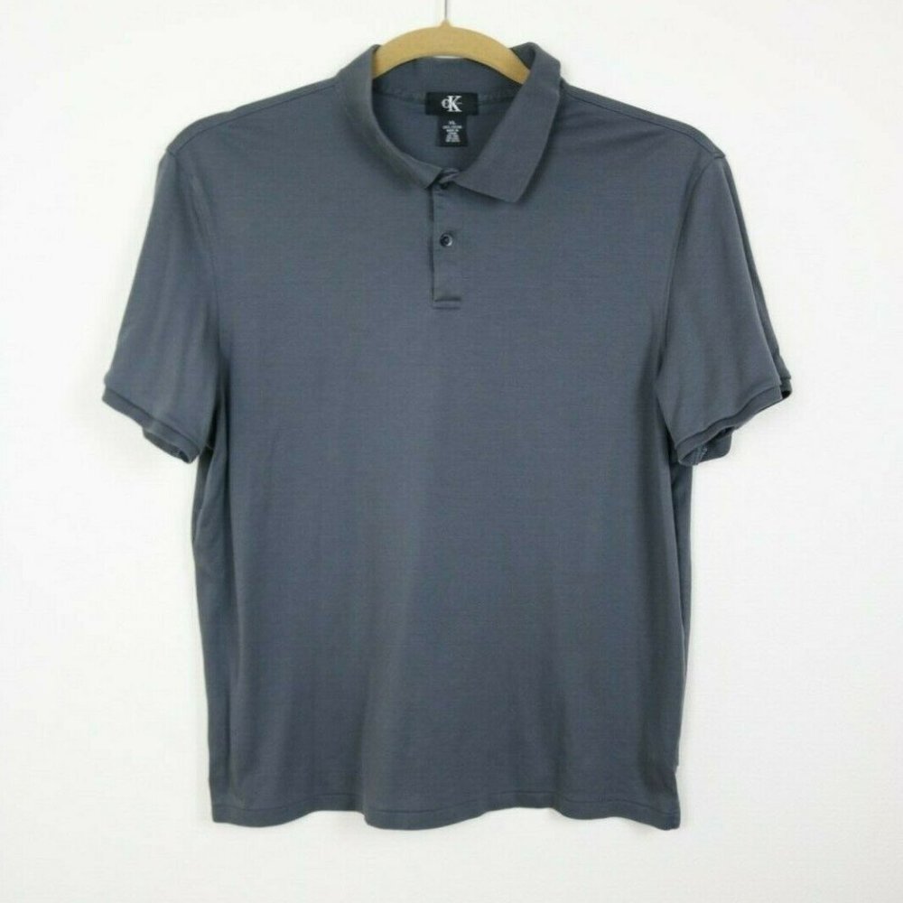 Calvin Klein Mens Shirt Polo Short Sleeve Cotton - Picture 2 of 6